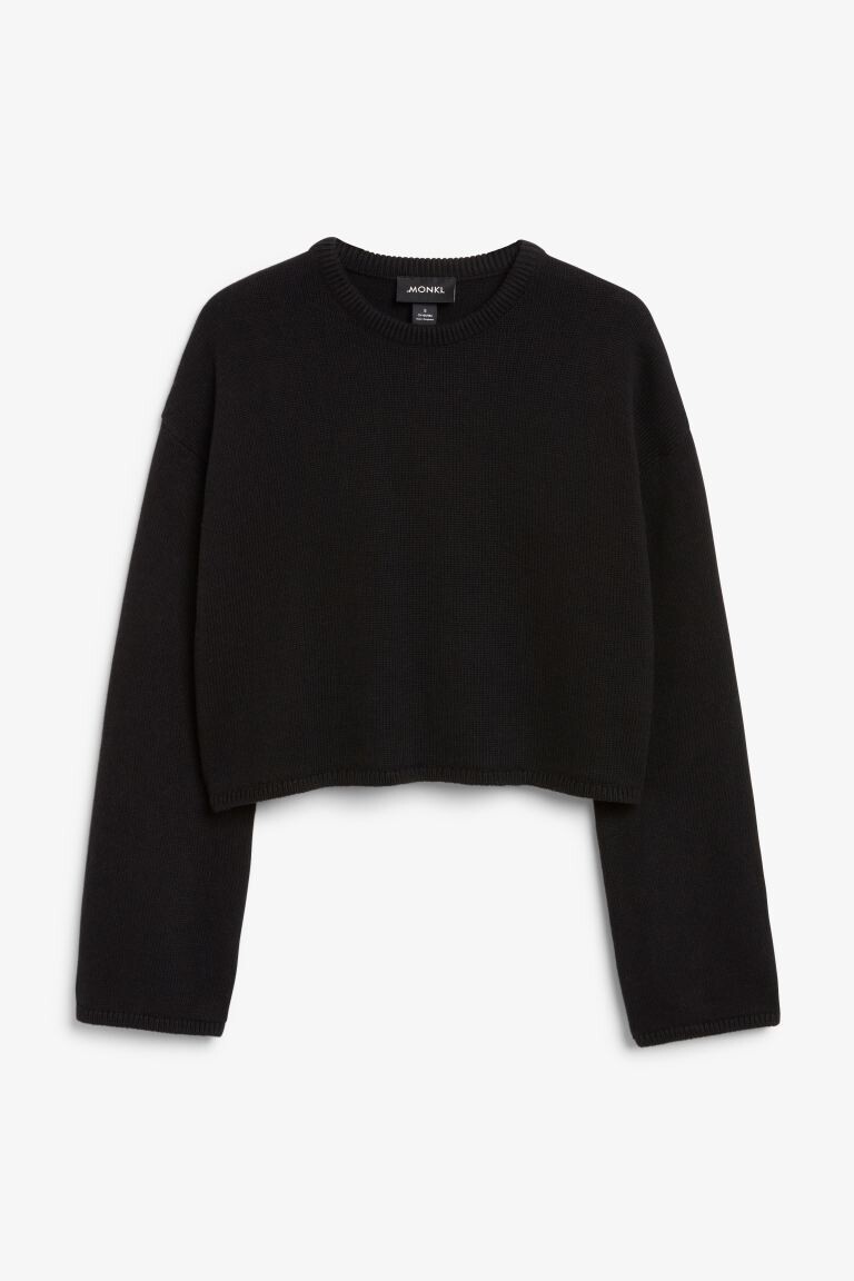 

Короткий вязаный топ с длинными рукавами Monki
