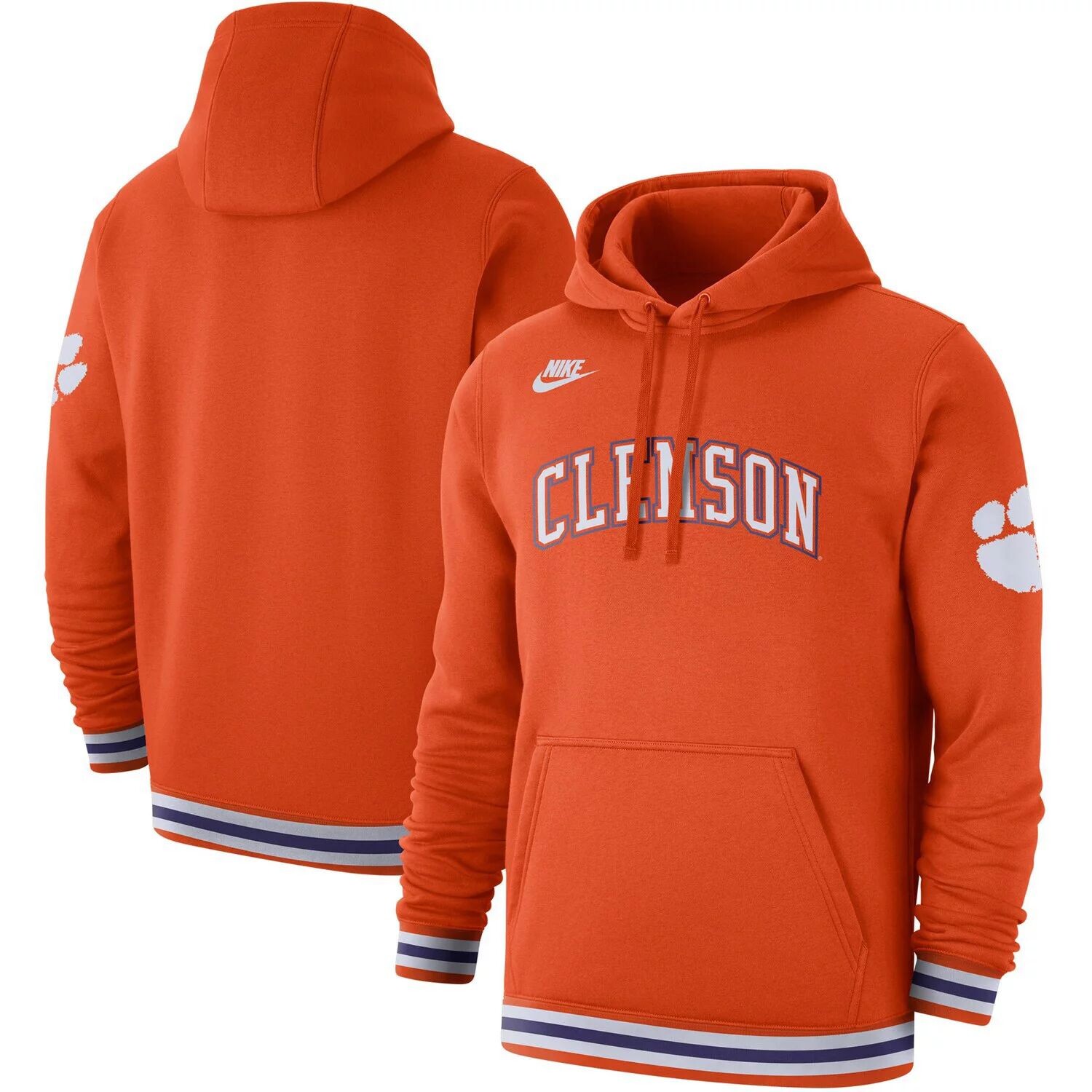 

Мужской пуловер с капюшоном в стиле ретро Nike Orange Clemson Tigers