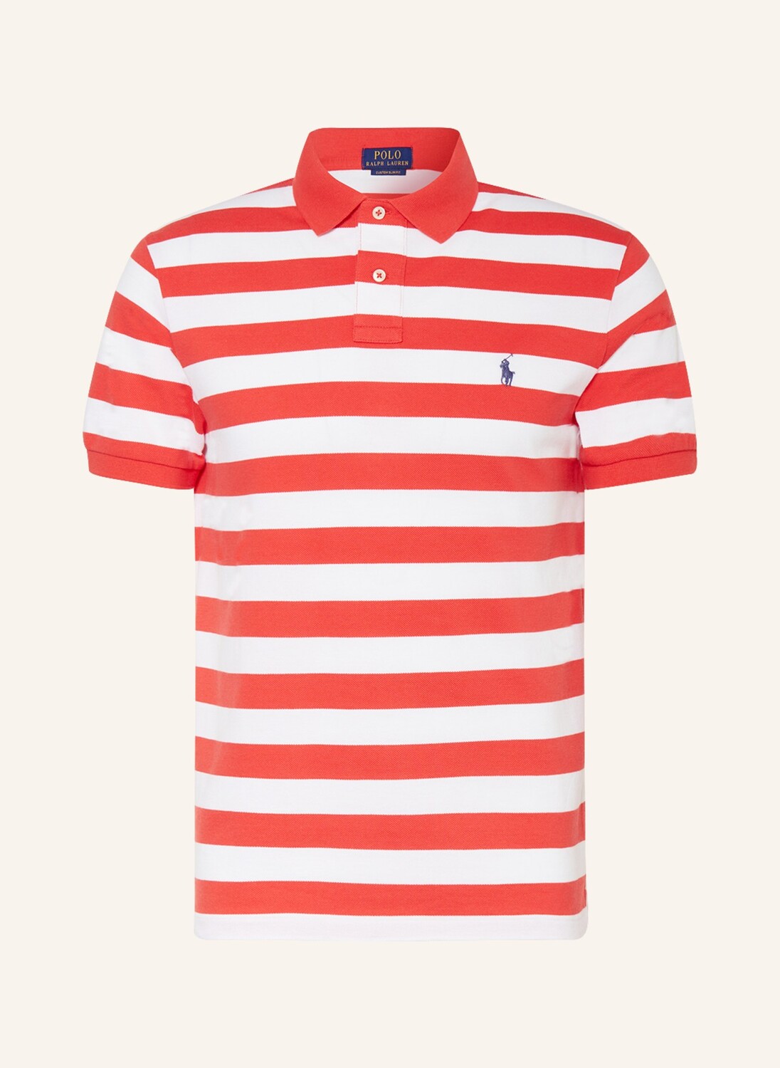 

Рубашка поло POLO RALPH LAUREN Piqué Custom Slim Fit, красный
