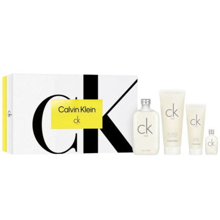 

Calvin Klein CK One Подарочный набор из 4 предметов 3.4 EDT 6.7 Лосьон-гель для душа Mini EDT Новый в коробке