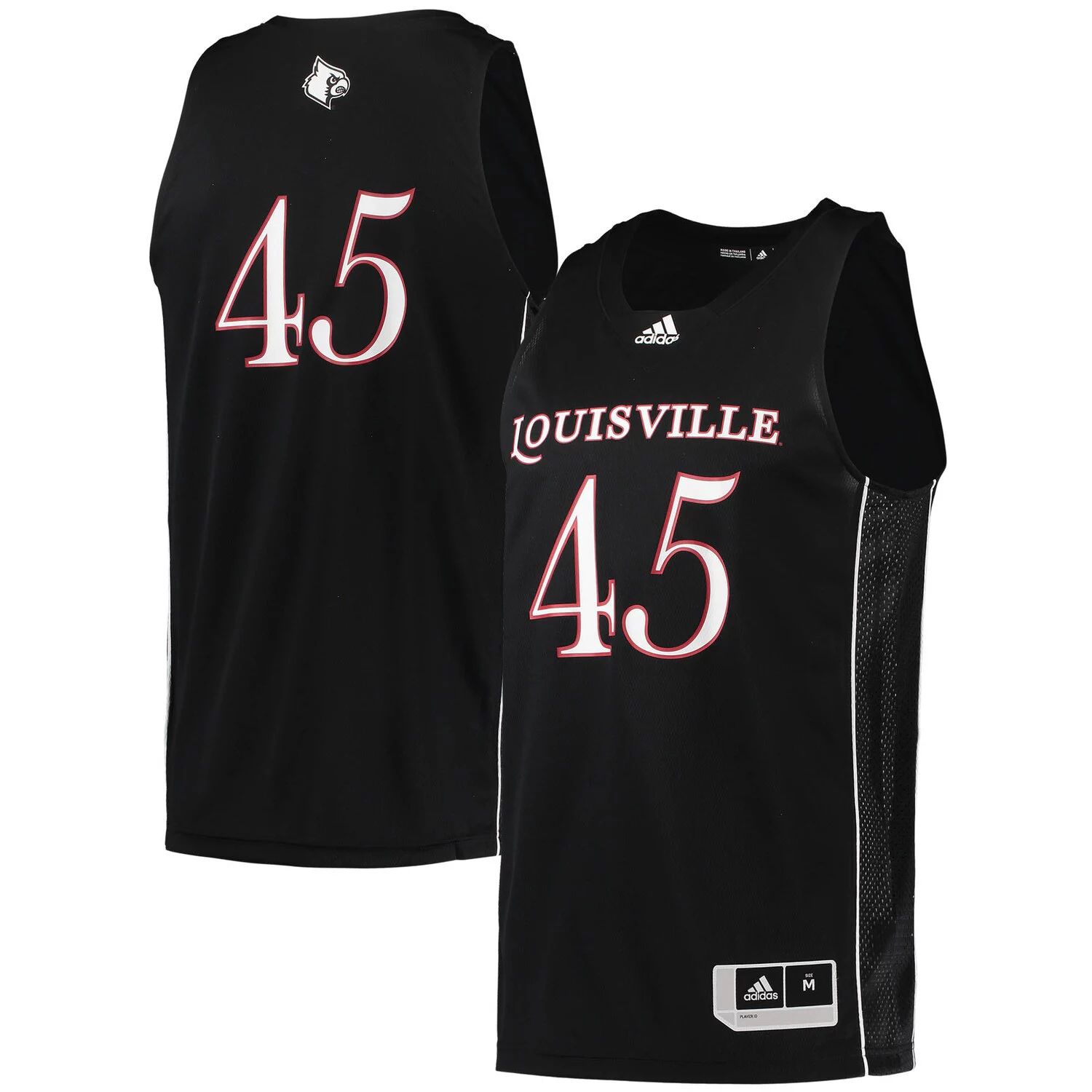

Мужская баскетбольная майка № 45 черного цвета Louisville Cardinals Swingman adidas, Черный