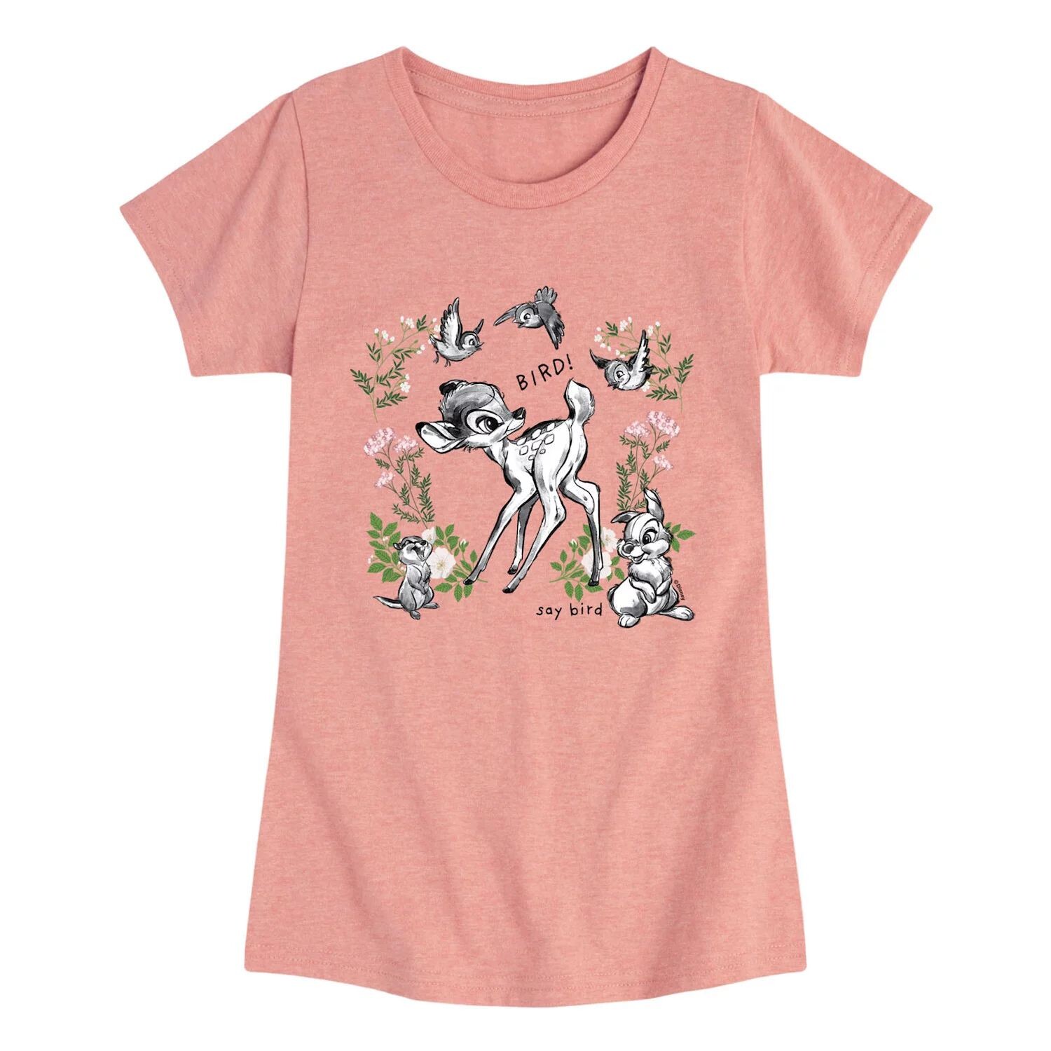 

Футболка с рисунком Say Bird для девочек 7–16 лет Disney's Bambi Licensed Character, розовый