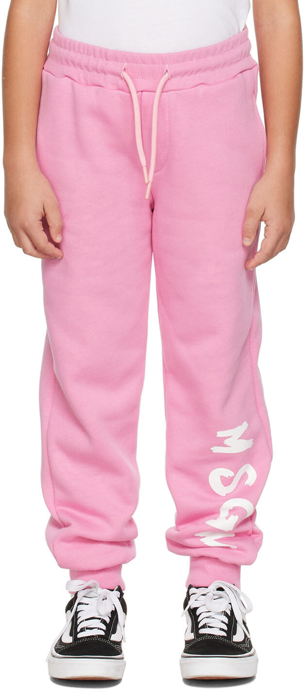 

MSGM Kids Детские розовые брюки для отдыха с логотипом