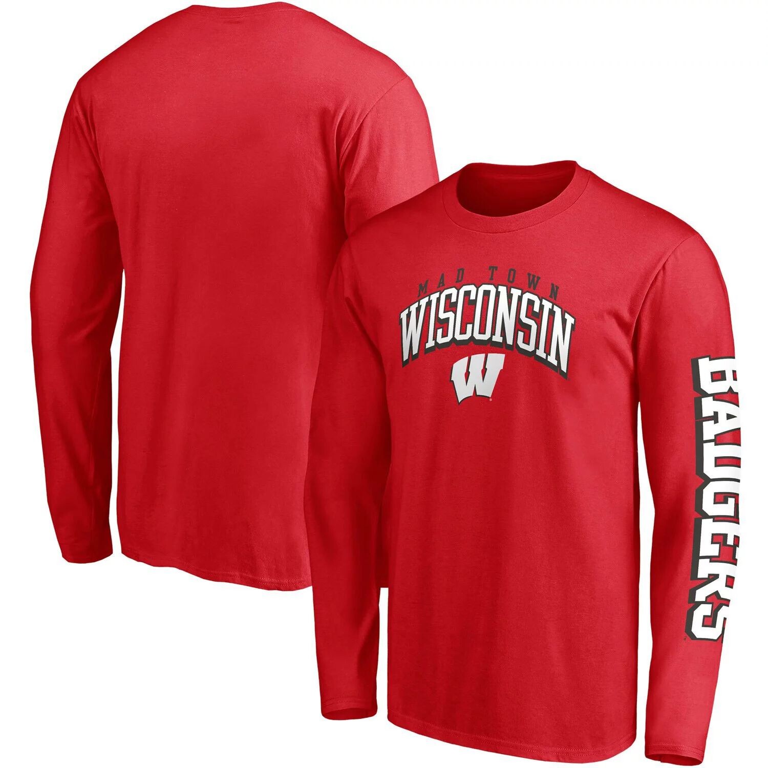 

Мужская футболка с длинным рукавом Fanatics Red Wisconsin Badgers Broken Rules