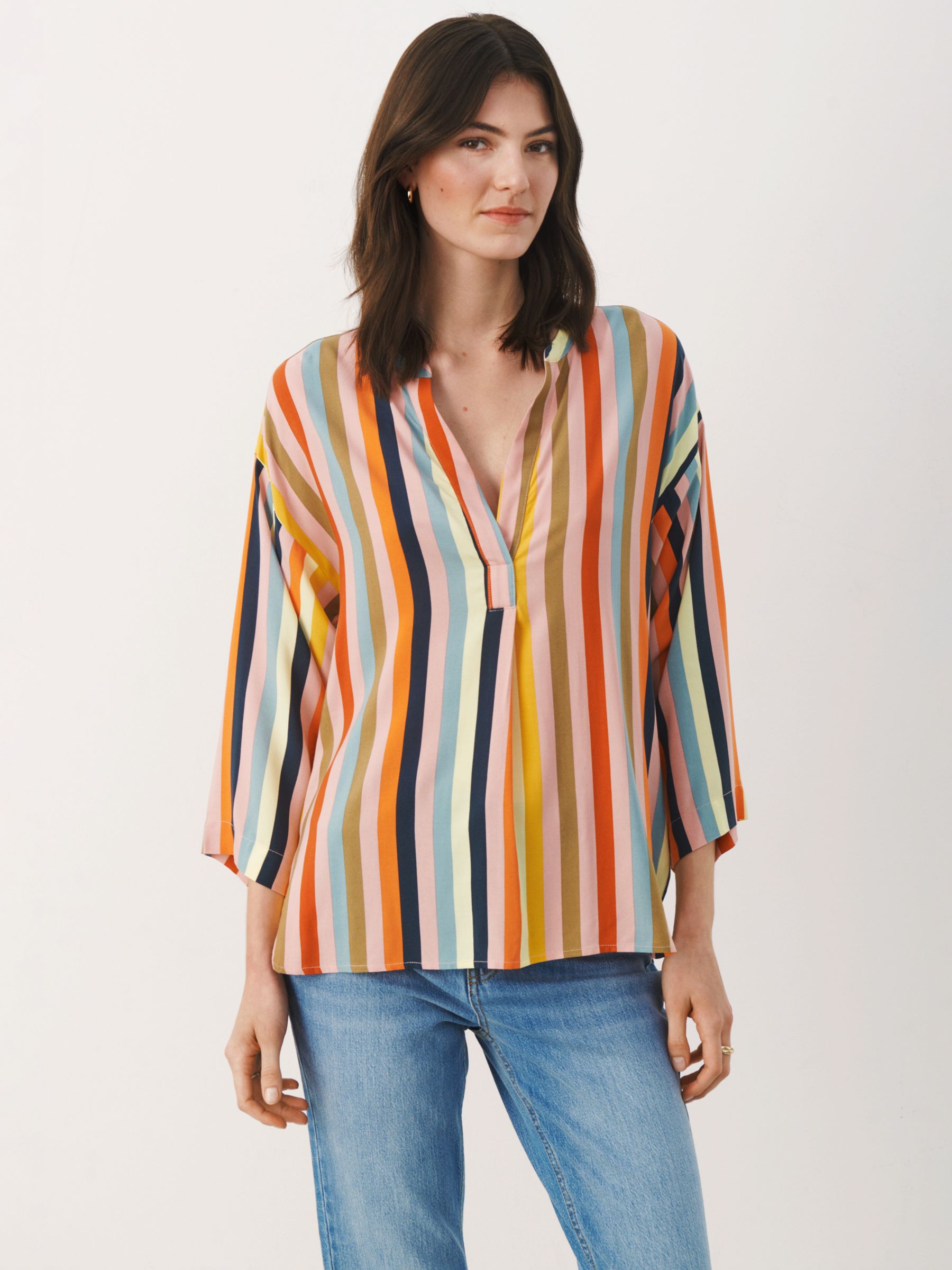 Блузка в полоску Bjarkan Part Two, многополосный женская блузка с открытыми плечами летняя ажурная рубашка с v образным вырезом топ в стиле харадзюку блузка клубничного цвета 2021