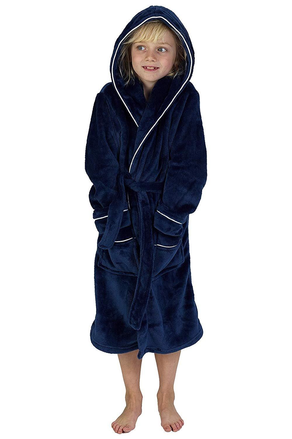 цена Пышный халат с капюшоном CityComfort, синий