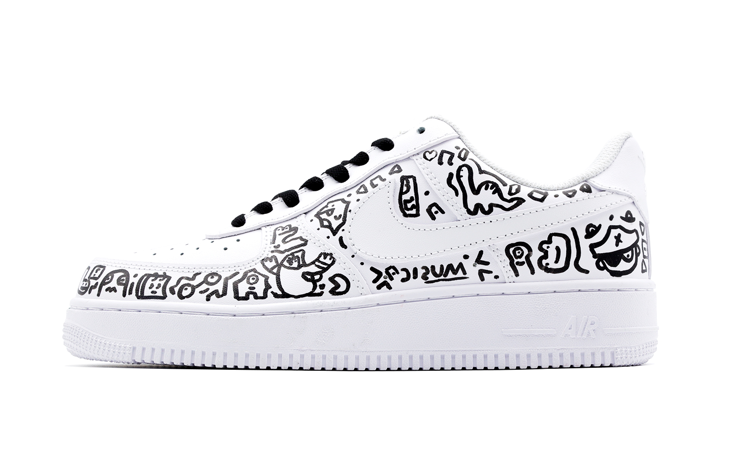 

Кроссовки Nike Air Force 1 Skateboarding Shoes Men Low-top White/black, белый/черный