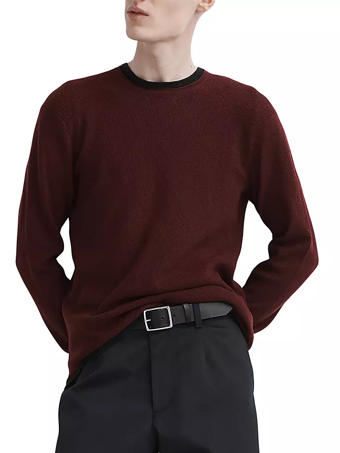 

Свитер Martin из мериносовой шерсти с круглым вырезом Rag & Bone, цвет burgundy