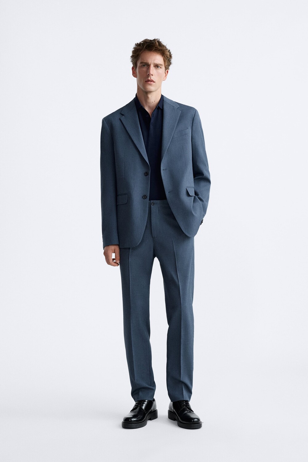 

Костюмные брюки Zara, синий / стальной