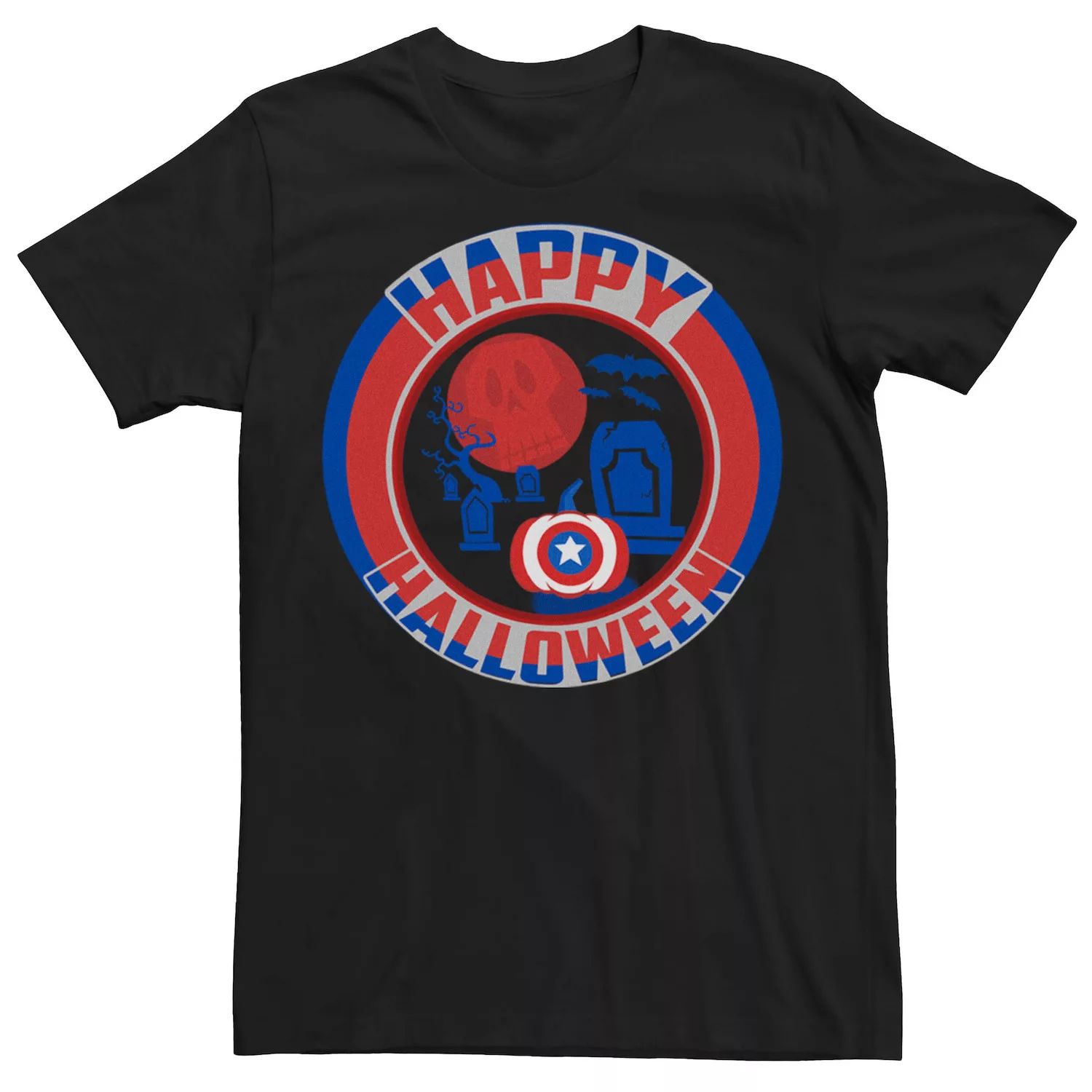 Мужская футболка Captain America Shield Happy Halloween Marvel