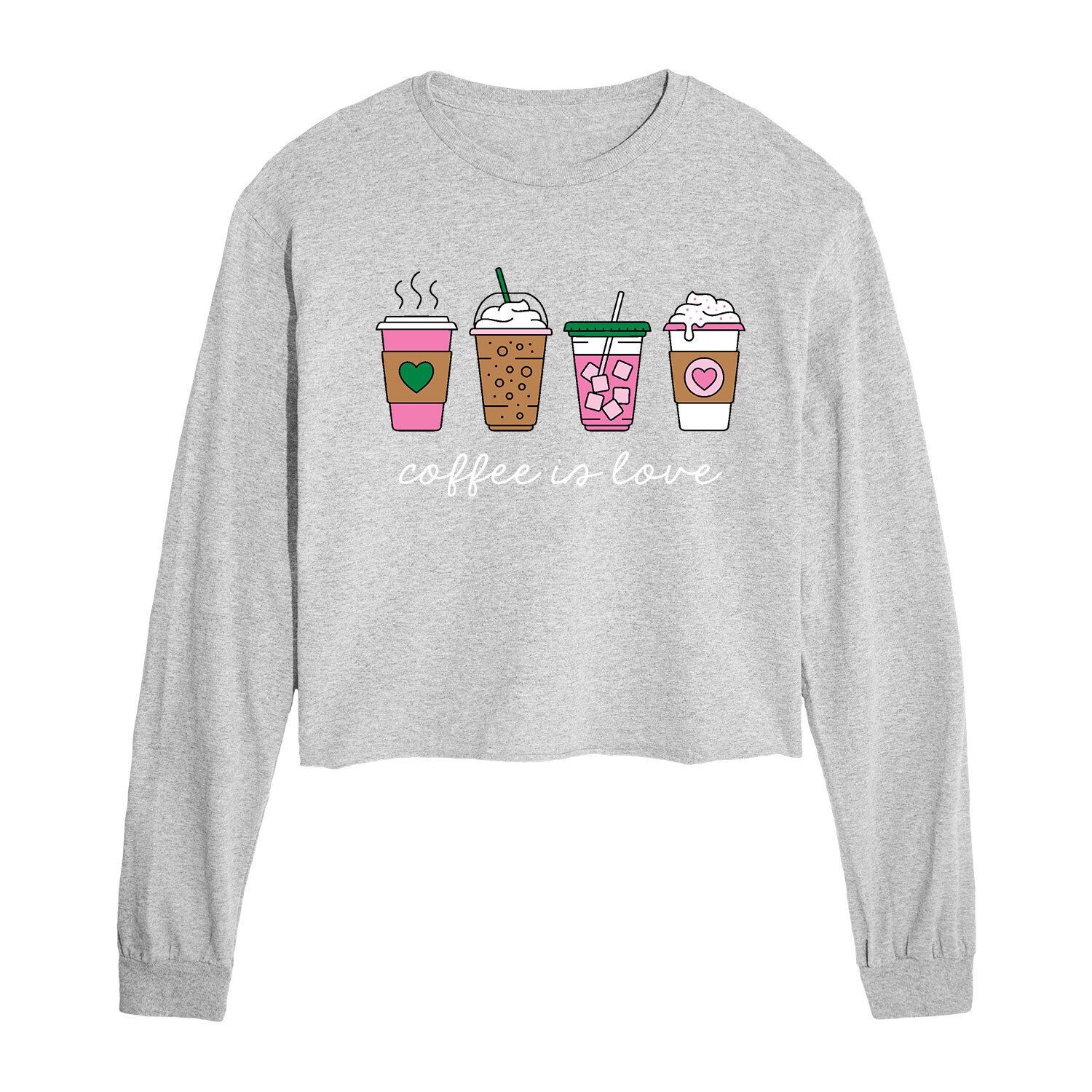 

Juniors' Coffee Is Love с укороченным длинным рукавом Licensed Character