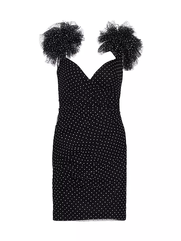 

Трикотажное мини-платье Peyton в горошек Ml Monique Lhuillier, белый
