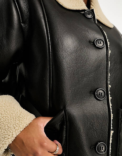 

Черно-каменная куртка борг ASOS DESIGN Petite