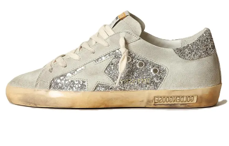 

Кроссовки Golden Goose Super-Star Glitter-detail Sneakers, серый