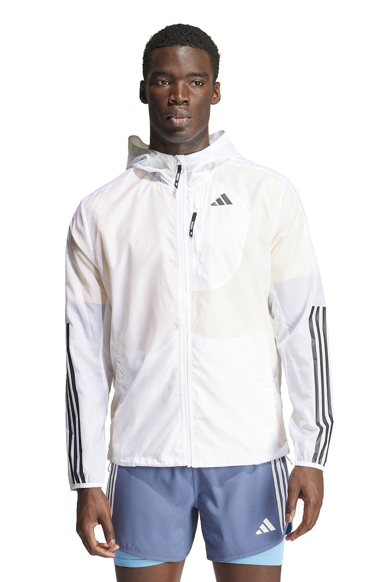 

Беговая куртка с капюшоном и заниженными рукавами Adidas Performance, черный