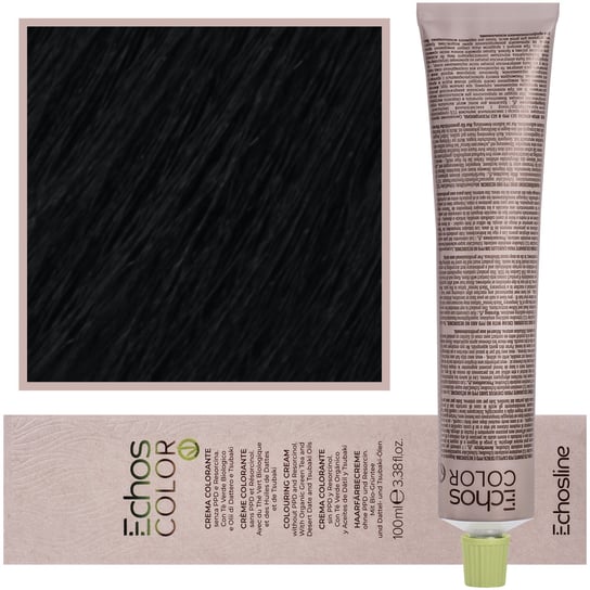 Кремовая, стойкая краска для волос с пчелиным воском 100мл 1.0 Черный Echosline, Estyling Echos Color, Echosline Estyling