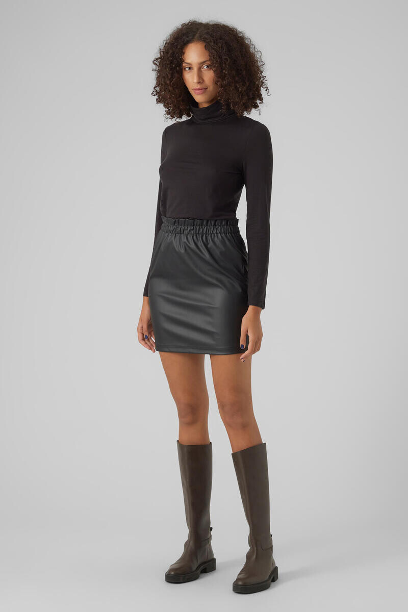 

Короткая юбка под кожу Vero Moda, черный