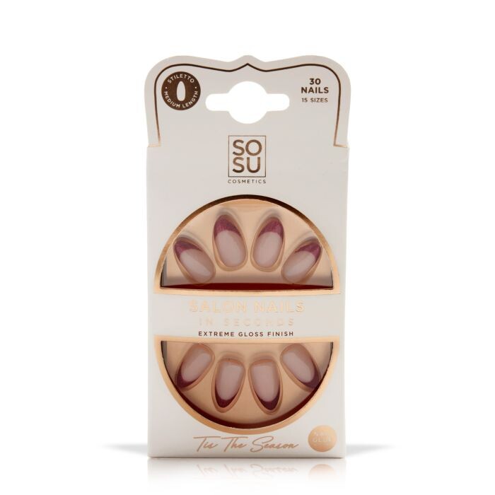 

Накладные ногти Salon Nails In Seconds Uñas Postizas Tis The Season Sosu, Tis The Season
