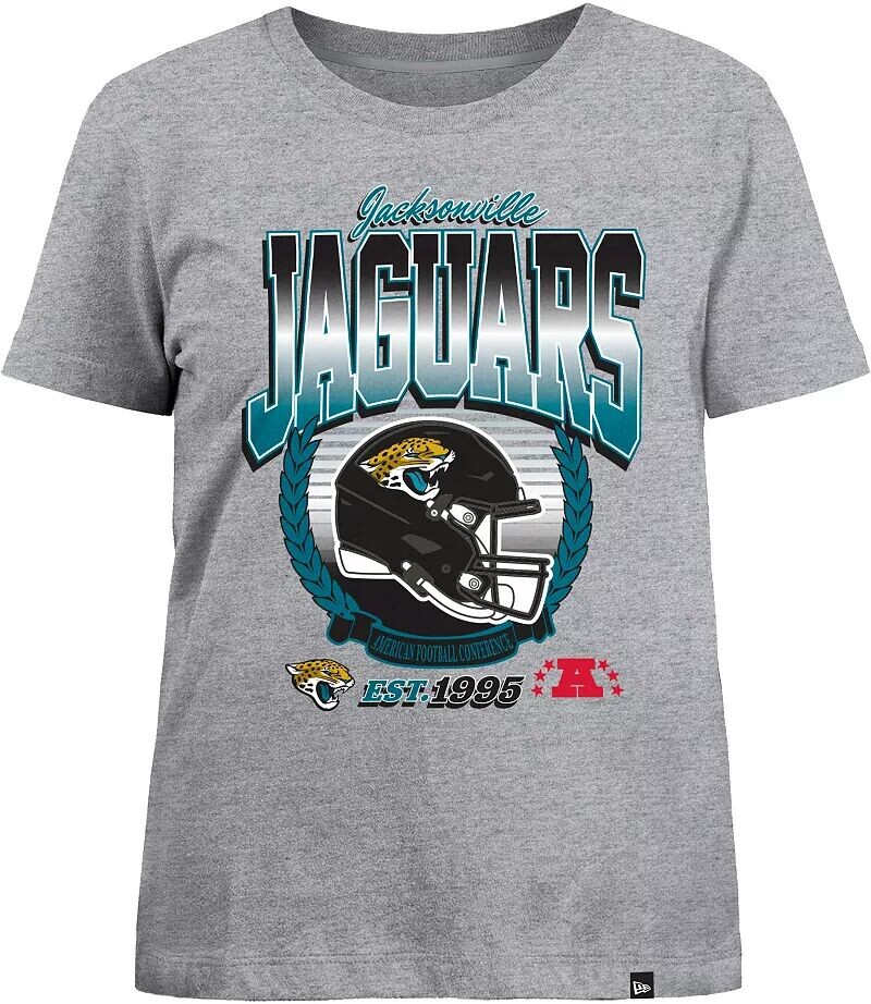 

Женская серая футболка New Era Jacksonville Jaguars Bold Helmet