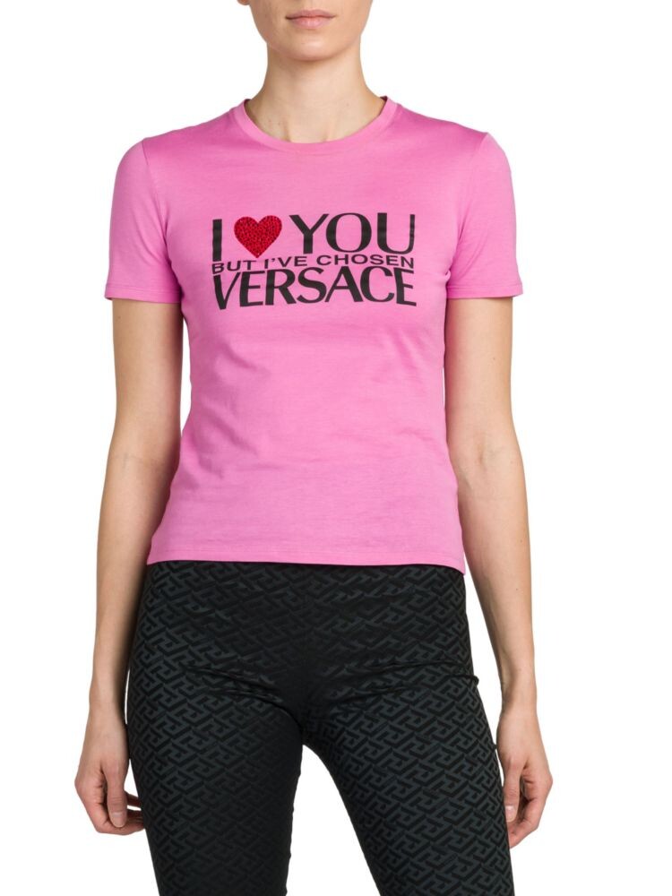 

Футболка из джерси с графическим рисунком Versace, розовый