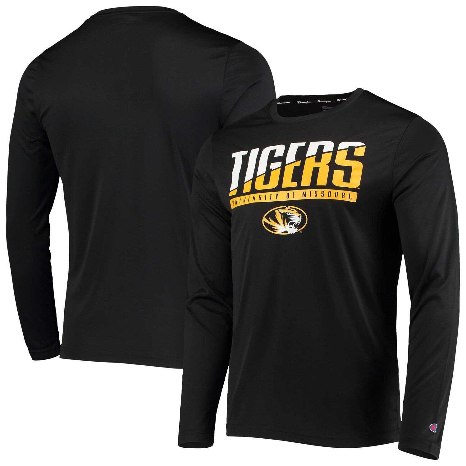 

Мужская черная футболка с длинными рукавами и надписью Missouri Tigers Champion