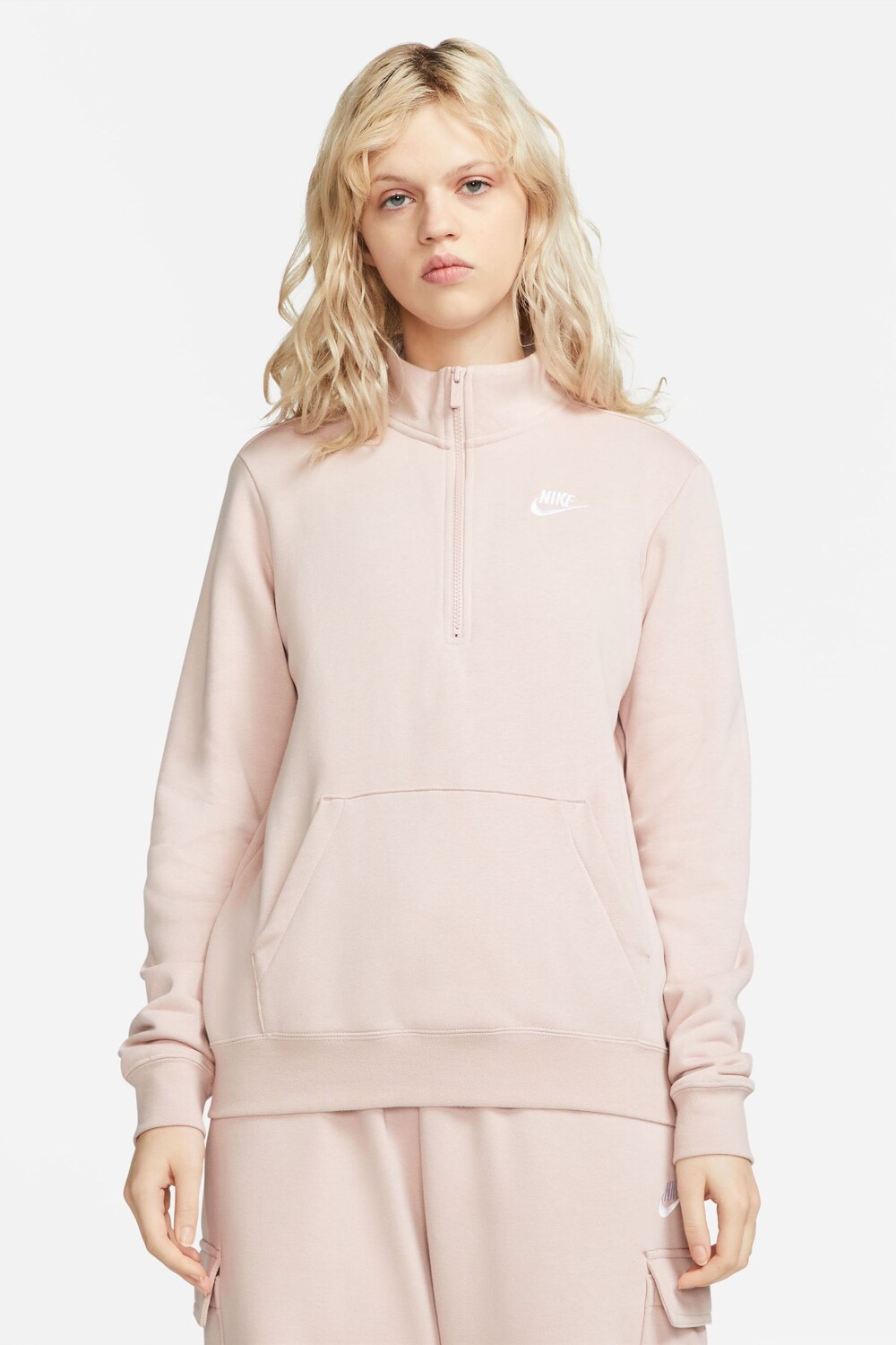 

Флисовая толстовка Club с короткой молнией Nike, розовый