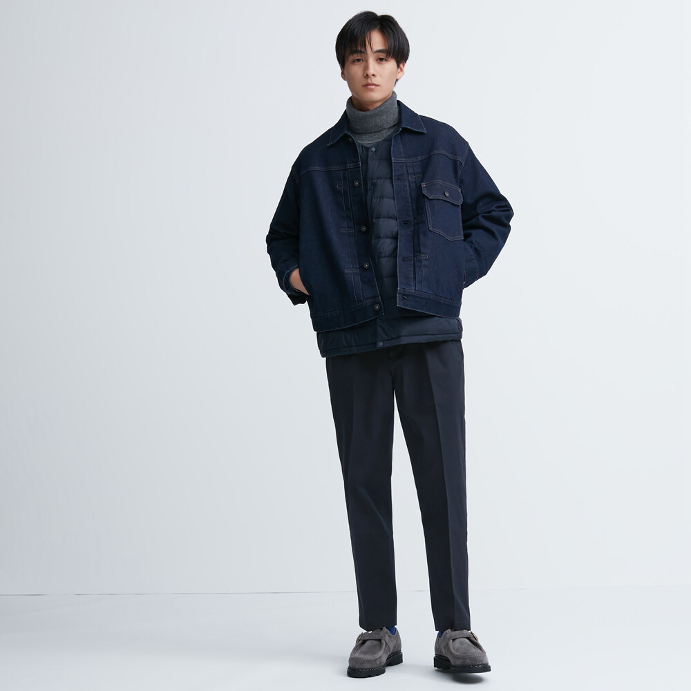 

Брюки Uniqlo длинные эластичне хлопковые повседневные, темно-синий