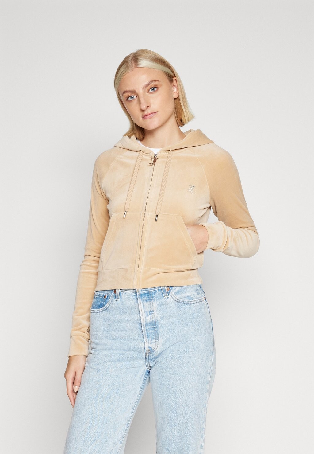 

Толстовка на молнии DIAMANTE HOODIE Juicy Couture, бежевый