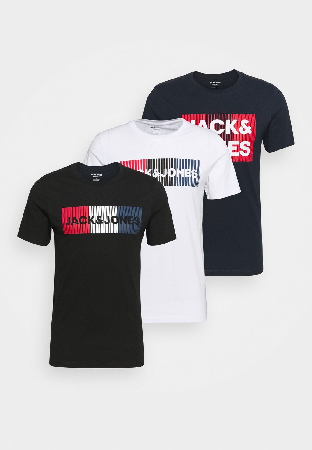 

Футболка с принтом JJECORP LOGO TEE O-NECK 3PACK Jack & Jones, темно-синий