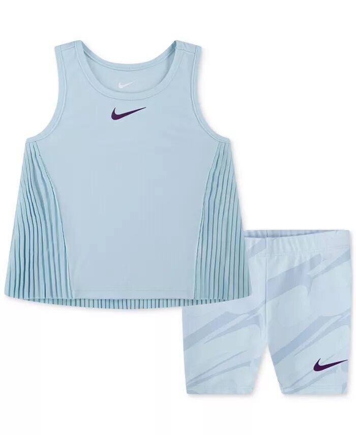 

Малыши для девочек, 2 шт. Комплект из шорт и топа Prep In Your Step Nike, белый