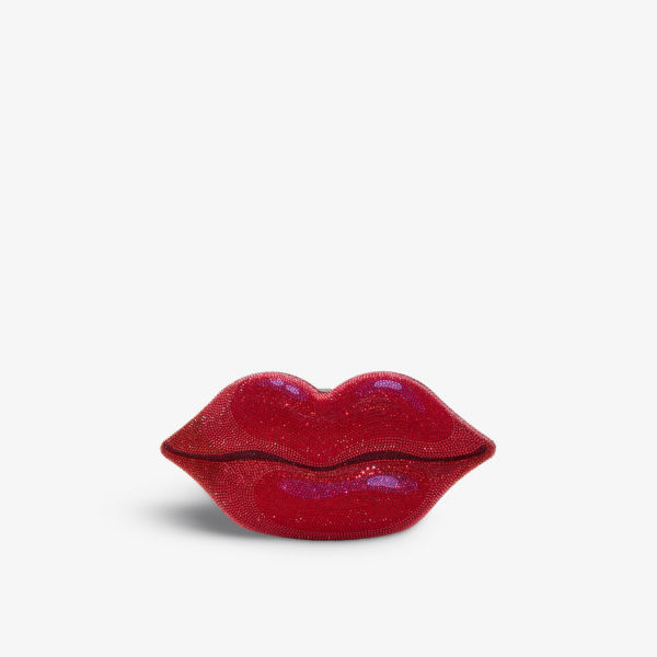 Латунный клатч Hot Lips, украшенный кристаллами Judith Leiber Couture, красный ремень с цепочкой и бантом украшенный кристаллами judith leiber couture роза