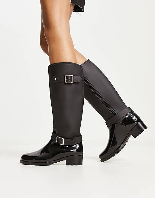 

Черные резиновые сапоги для верховой езды ASOS DESIGN Ginny