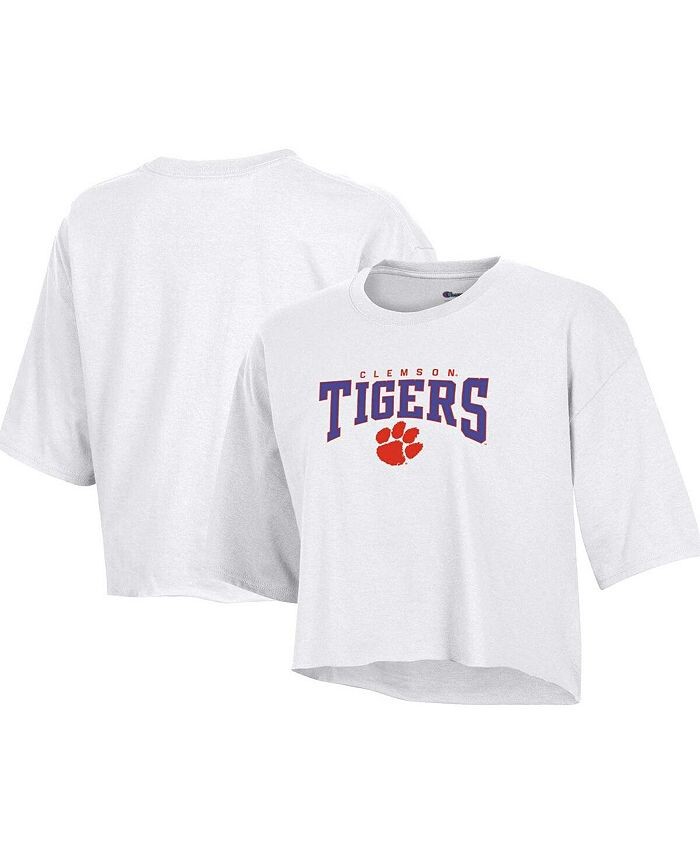 

Белая женская укороченная футболка Clemson Tigers Boyfriend Champion, белый