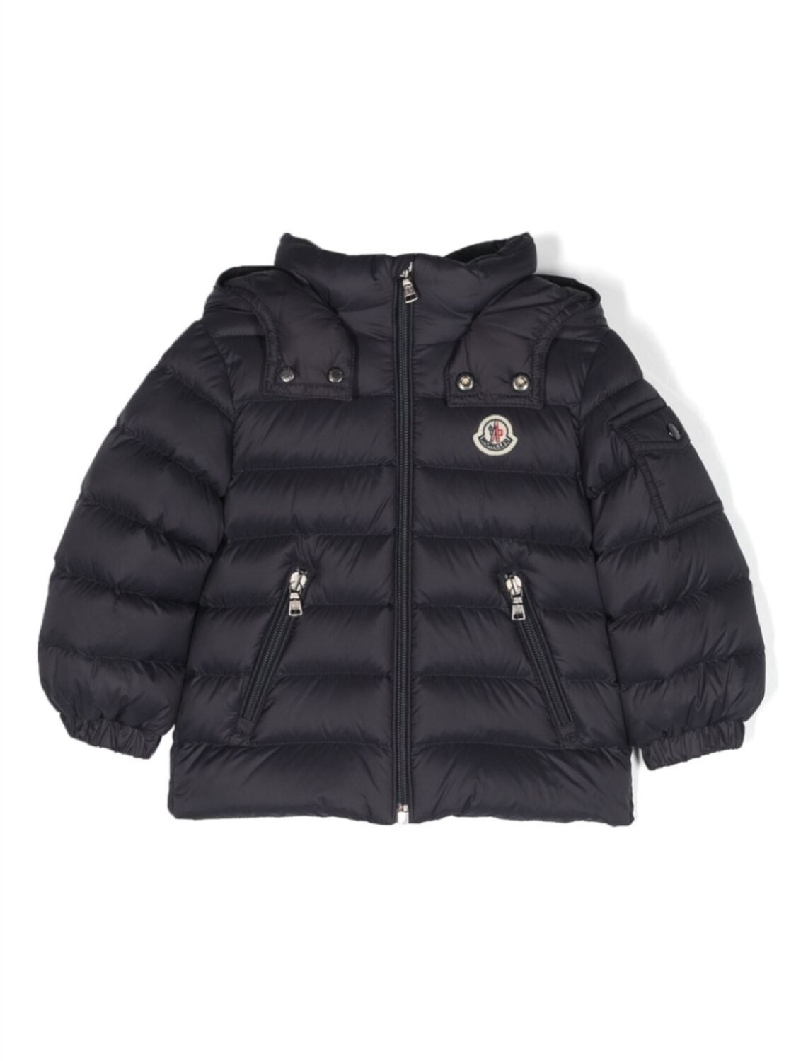 

Moncler Enfant пуховик с нашивкой-логотипом, синий
