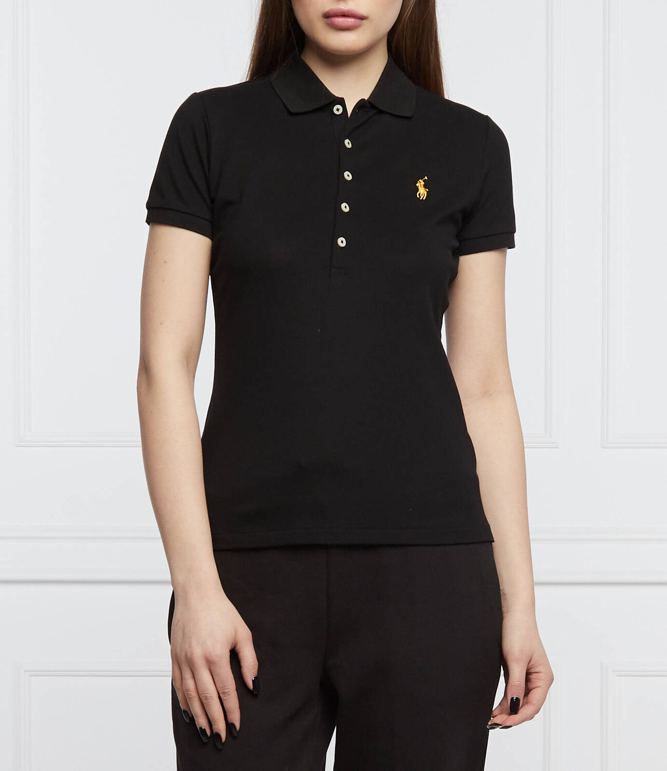 

Поло POLO RALPH LAUREN slim fit, черный