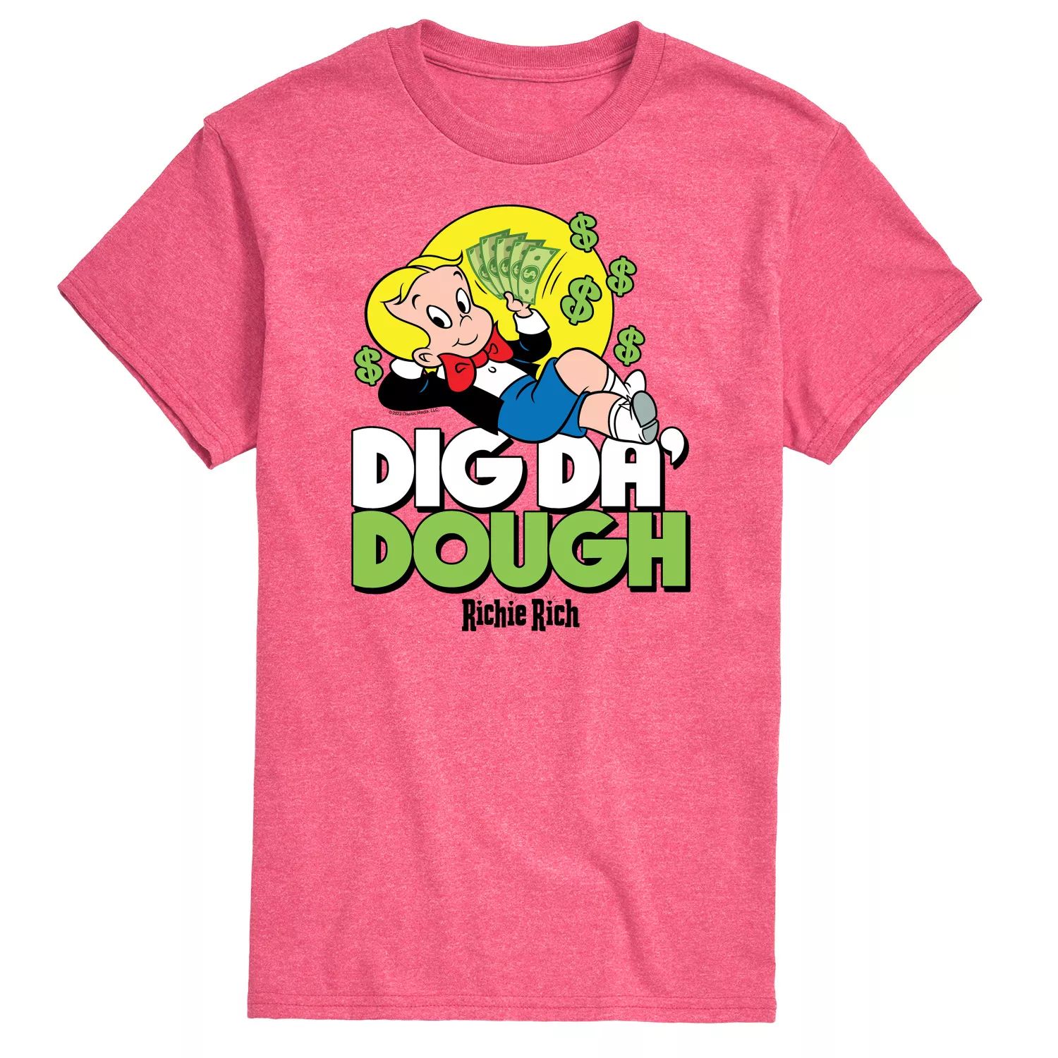 

Мужская футболка с рисунком Richie Rich Dig Da' Dough Licensed Character