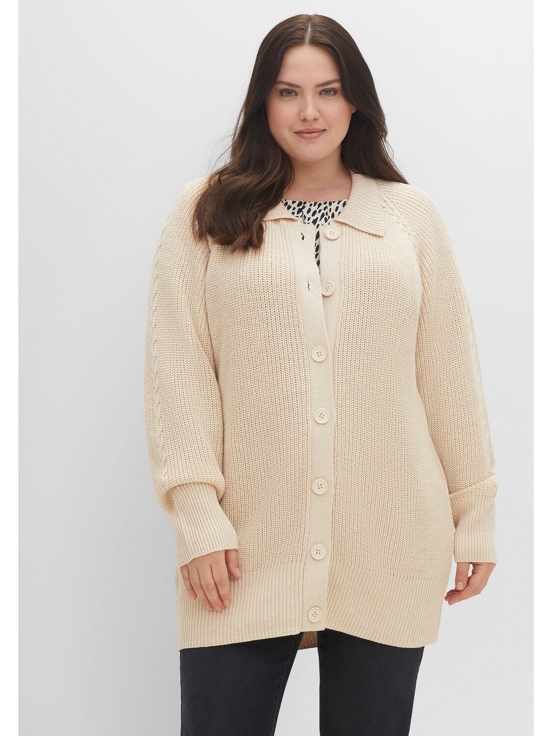 

Кардиган sheego Strickjacke, цвет ecru meliert