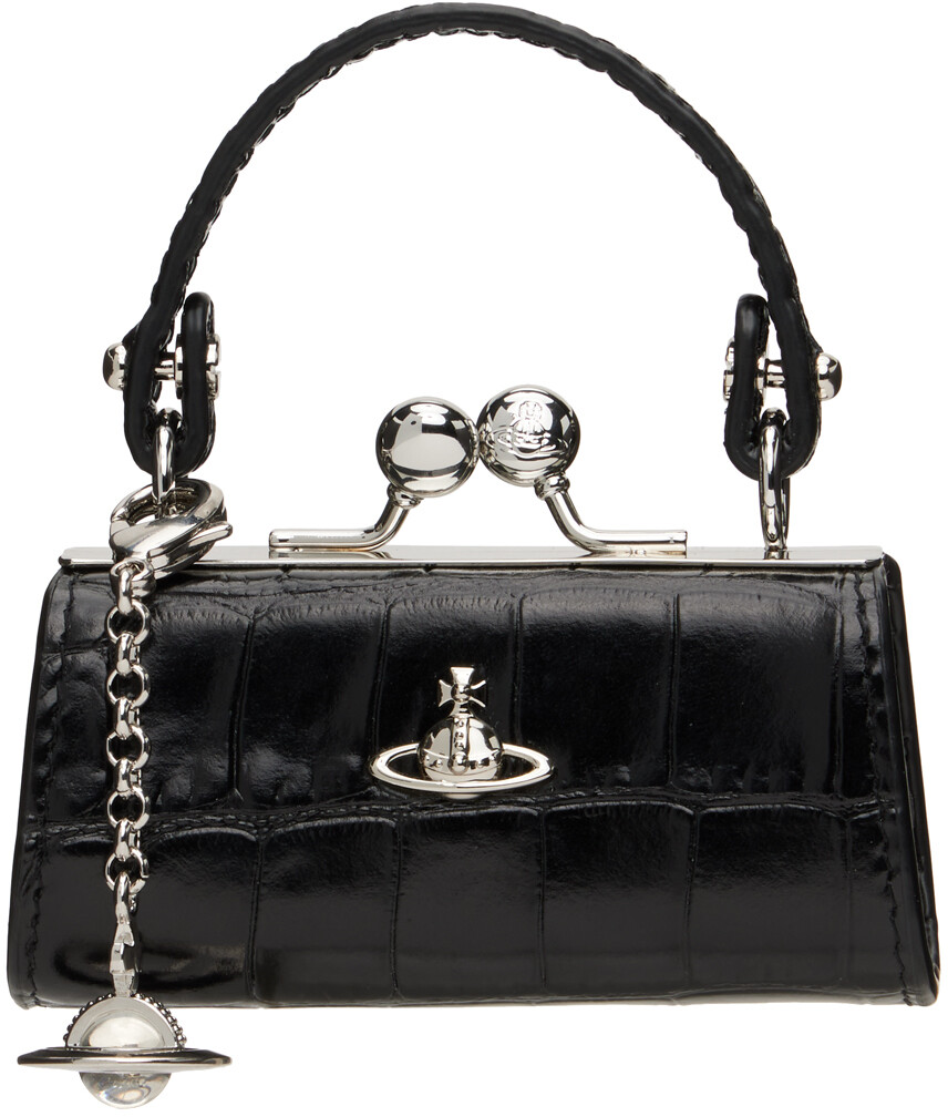 

Черная сумка для куклы из крокодиловой кожи Vivienne Westwood