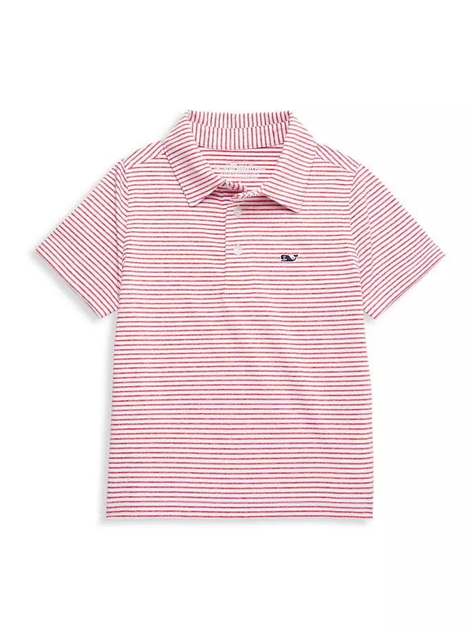 

Полосатая футболка-поло для маленьких мальчиков и мальчиков Vineyard Vines, красный