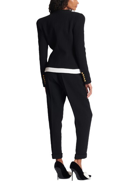

Двухцветная куртка из крепа Balmain, черный