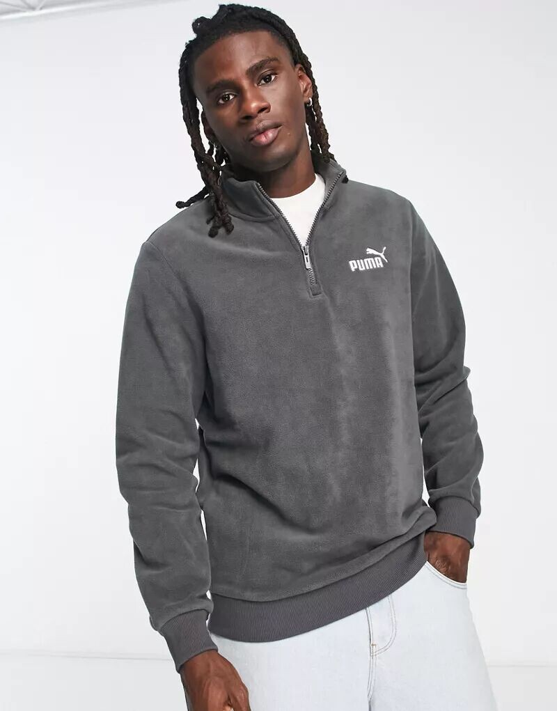 

Серый укороченный флис на молнии PUMA Essentials