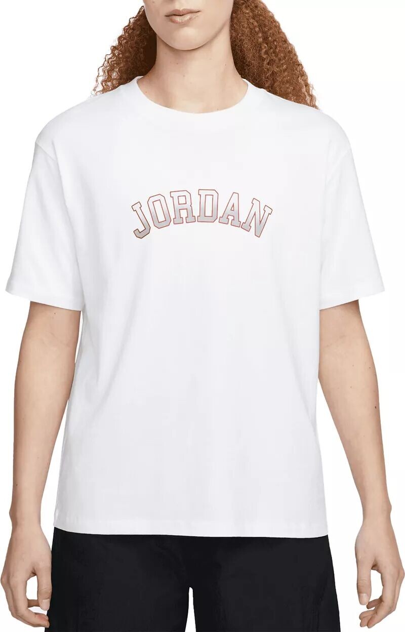 

Женская футболка с рисунком Jordan, белый/дымчато-серый