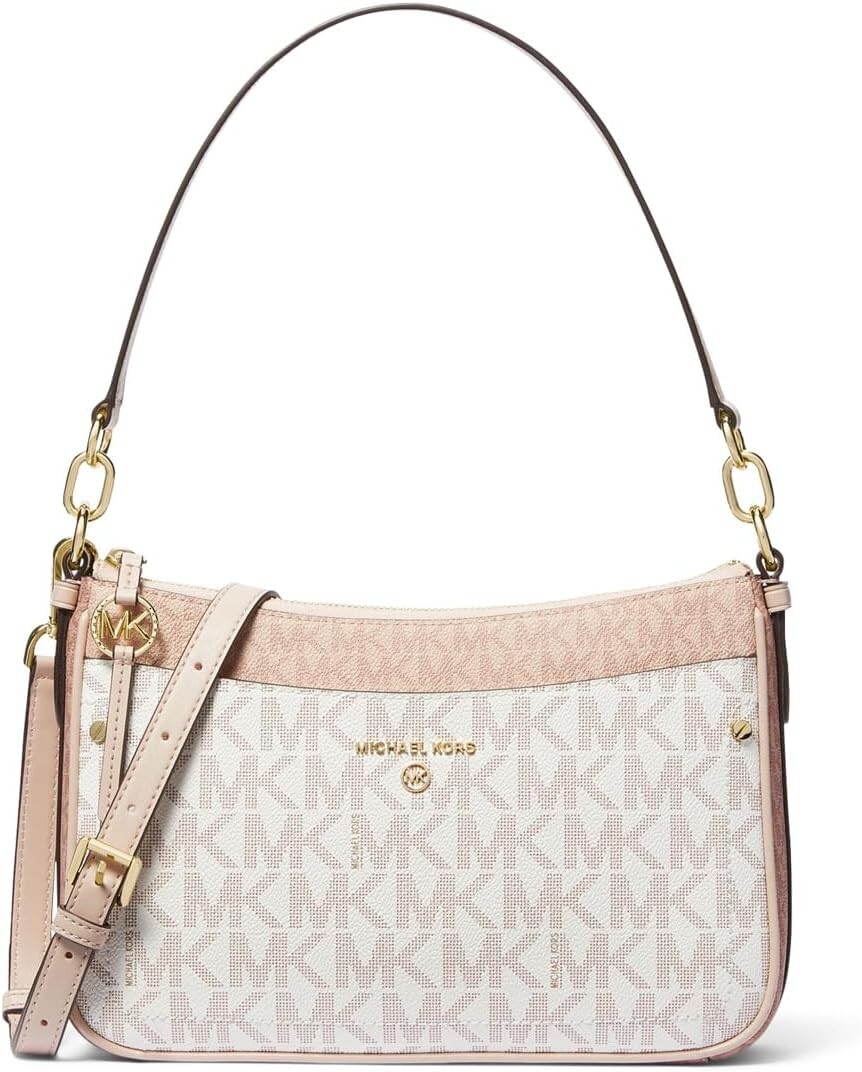 

Сумка кросс-боди MICHAEL Michael Kors Jet Set Charm Medium Top Zip Pochette Crossbody, цвет Optic White/Ballet
