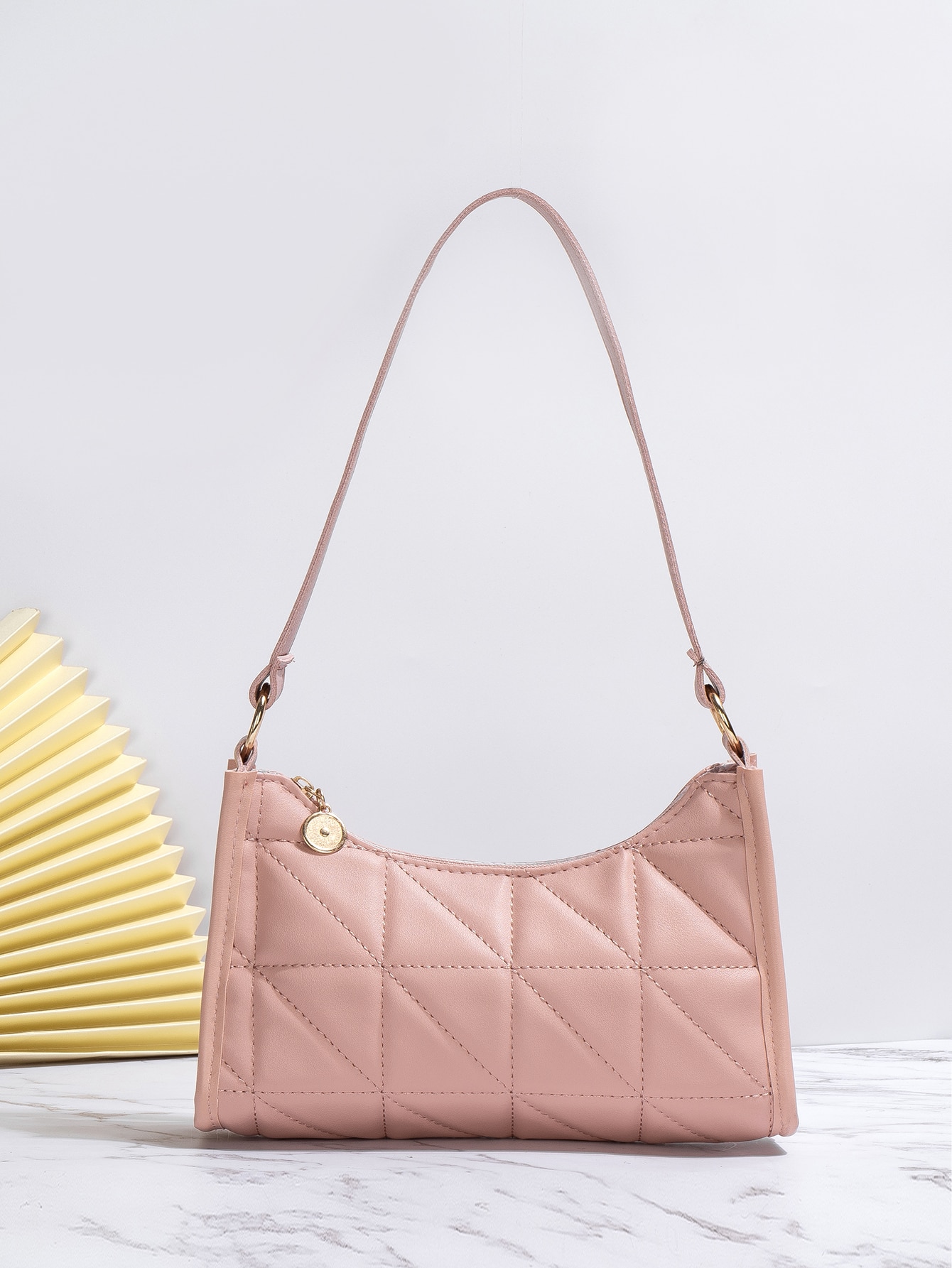 Модная сумка через плечо из искусственной кожи с вышивкой крестиком, розовый underarm bag baguette bag 2021 new fashion plaid bag simple wild retro single shoulder bag handbag