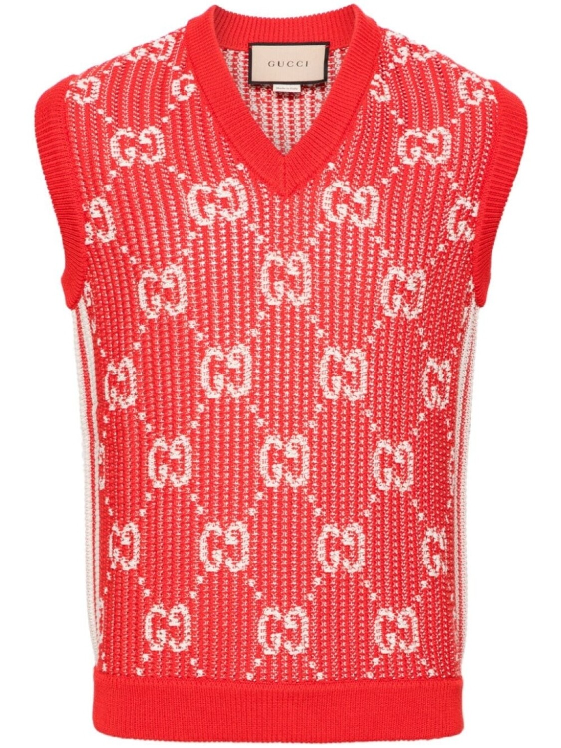 

Джемпер вязки интарсия без рукавов Gucci, красный