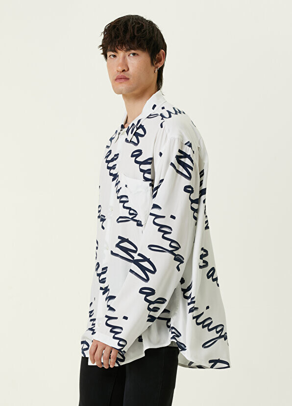 

Белая рубашка с логотипом Balenciaga