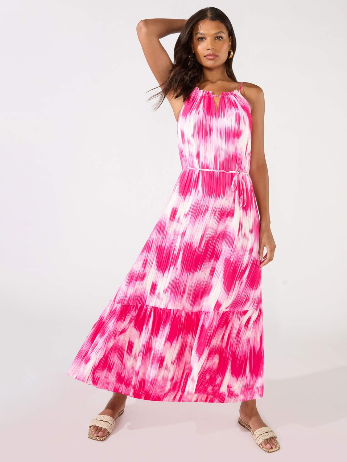 

Платье макси Ro&Zo Petite Tie Dye, розовое