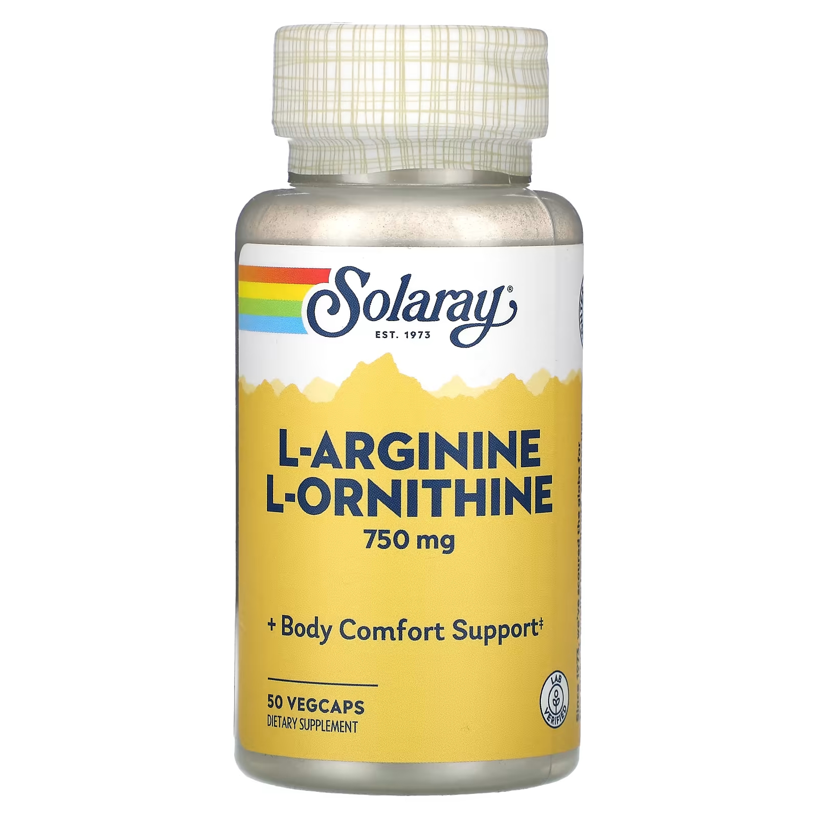 Solaray L-аргинин L-орнитин 750 мг 50 растительных капсул l аргинин solaray 500 мг 100 растительных капсул