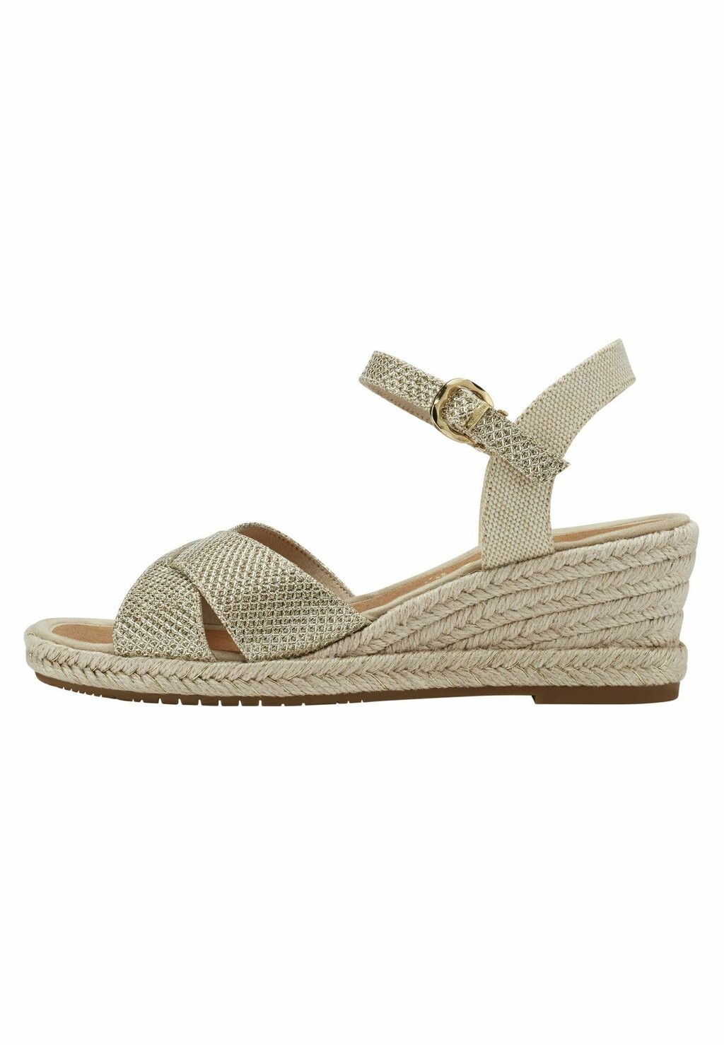 

Босоножки на танкетке Tamaris Espadrillot, золотой
