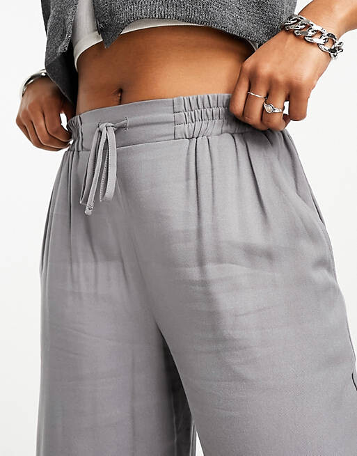 

Серые брюки без застежек ASOS DESIGN, Серый